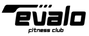 Logo of Evalo Fitness Club with a black design on a white background